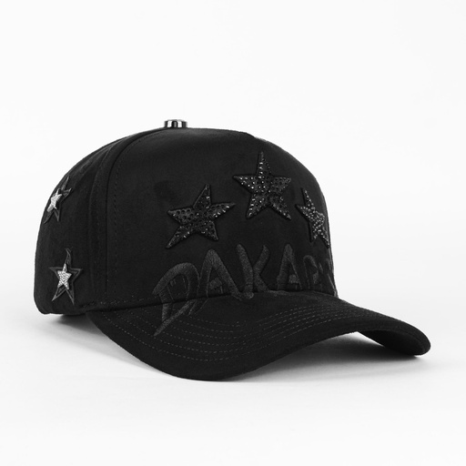 [DKPS19] Gorra DAKAPS DK STARS CRISTALS BLACK SUEDE | Snapback Visera Curva