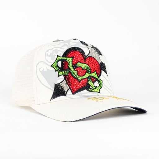 [EHH000148RS] SACRED HEART WHT RHINESTON