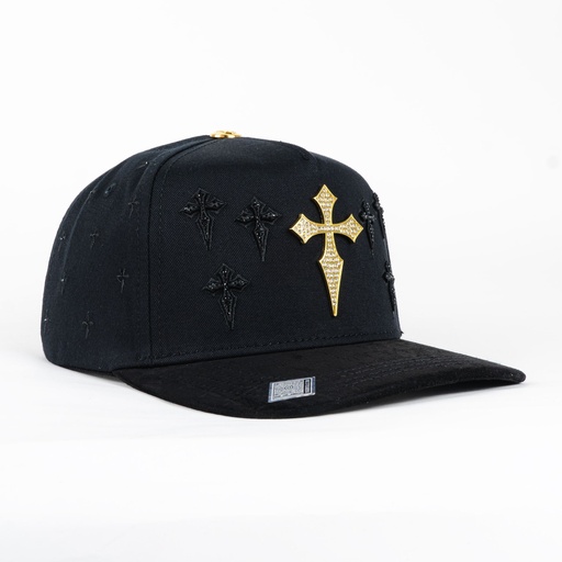 [BBIG31] Gorra Bigg Boss CELTA CROSS GOLD/BLACK | Snapback Visera Semicurva