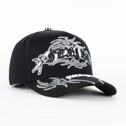 [BAEZ10021] Gorra Baez STAY BUSY CON LOS ANGELES BLACK de Tela y Gamuza | Snapback Visera Curva Estilo Urbano Premium