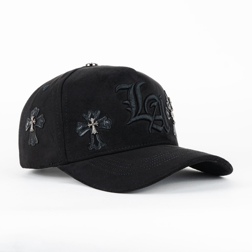 [31HATS07] Gorra 31 Hats LA CHROME 3 ALL BLACK SUEDE | Snapback Visera Curva