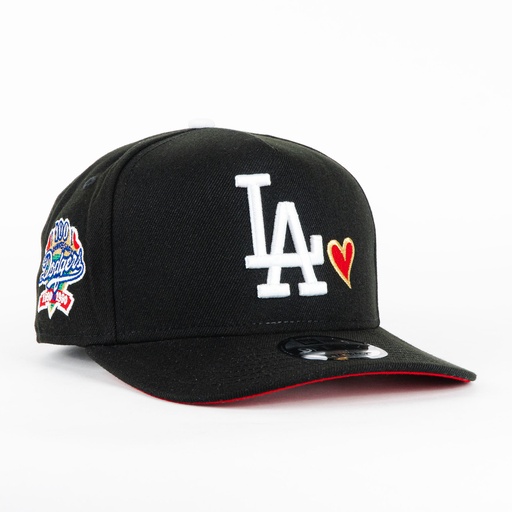[364679881923] Gorra New Era A-Frame DODGERS 100TH BLK/WHT 950F | Snapback Visera Semicurva