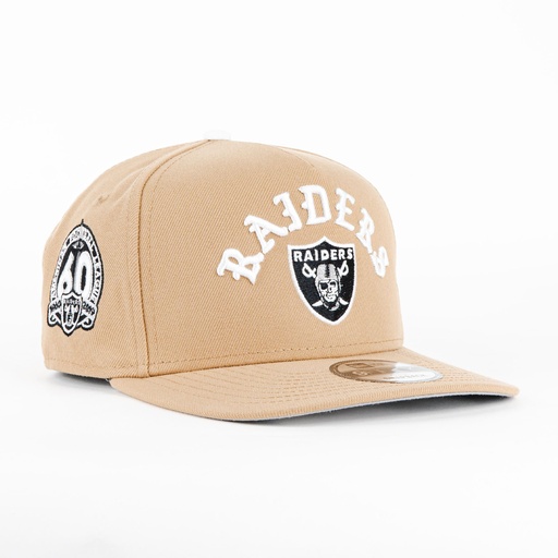 [790331101724] Gorra New Era A-Frame RAIDERS 60TH BEIGE 950F | Snapback Visera Semicurva