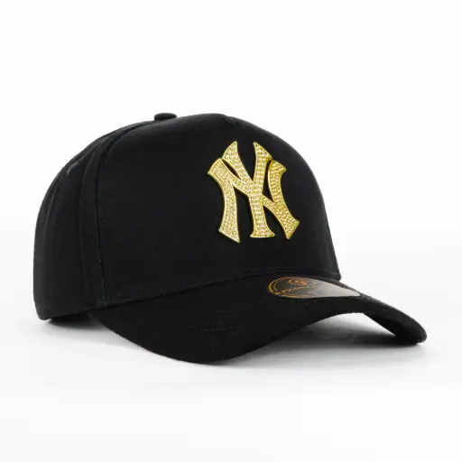 [FC10064] Gorra Florence caps NY BLK GOLD | Snapback Visera Curva