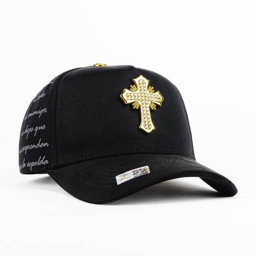 [gorcap30414] CRUZ CRISTALES GOLD BLK