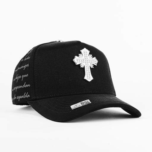 [gorcap38296] Gorra Caps Fans CRUZ CRISTALES SILVER BLK | Snapback Visera Semicurva