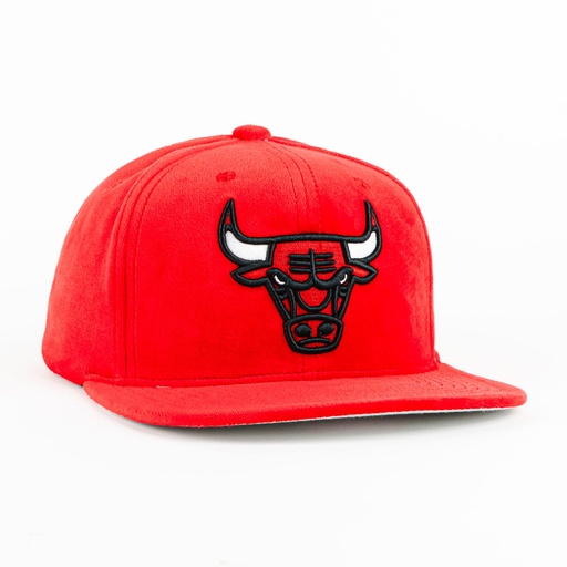 [198293288554] Gorra Mitchell&Ness BULLS TC VELOUR RED SUEDE | Snapback Visera Plana