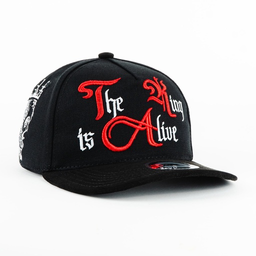 [dic10348] Gorra Diez Cuatro EL REY NO HA MUERTO BLK/RED | Snapback Visera Semicurva