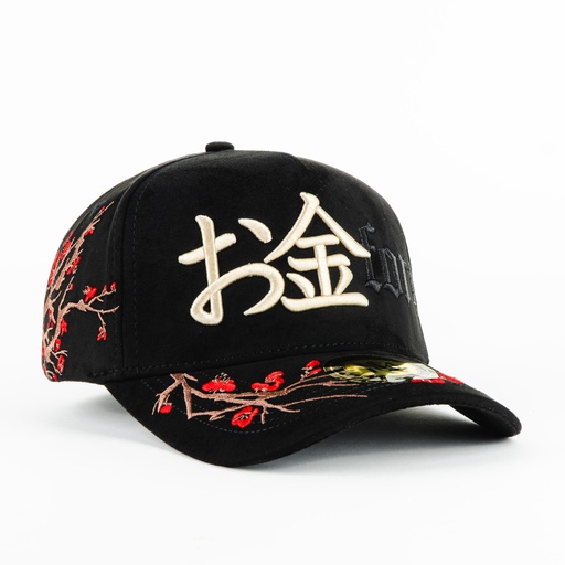 [mrk10189] Gorra Mr. Kash FORTUNE BLACK SUEDE| Snapback Visera Semicurva