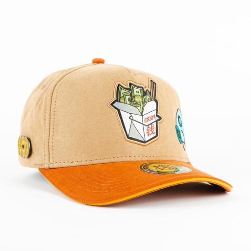 [mrk10188] Gorra Mr. Kash ENJOY CAFE/CAMEL SUEDE | Snapback Visera Semicurva