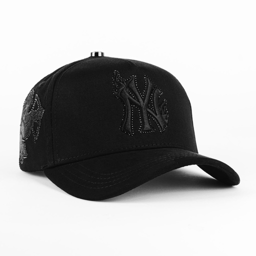 [DR11] Gorra Dreamer Hats NY FLAMES ALL BLACK | Snapback Visera Semicurva