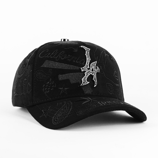 [DR10] Gorra Dreamer Hats LA LIFE ALL BLACK | Snapback Visera Semicurva