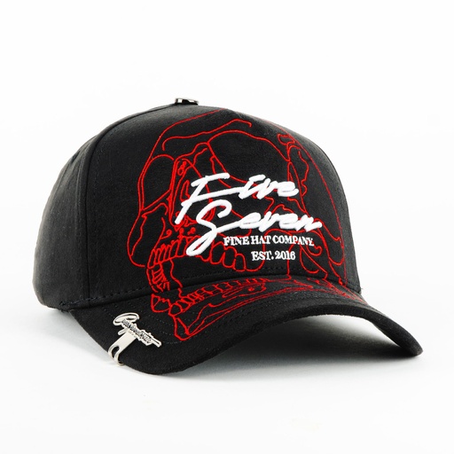 [637902848876] Gorra 5.7 SKULL RED FVSVN CURVA BLACK | Snapback Visera Curva