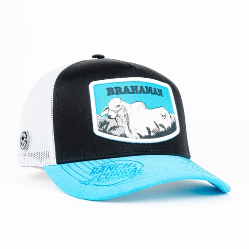 [7506552409313] Gorra Ranch&Corral GANADERO 03 BRAHAMAN BLK/BLUE | Snapback Visera Curva