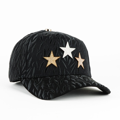 [GORBAR48157] Gorra Barbas Hats CT THREE STARS BLACK | Snapback Visera Curva