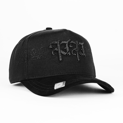 [MZ47] Gorra Mz Hats HOLLYWOOD DOBLE P TOTAL BLK | Snapback Visera Semicurva
