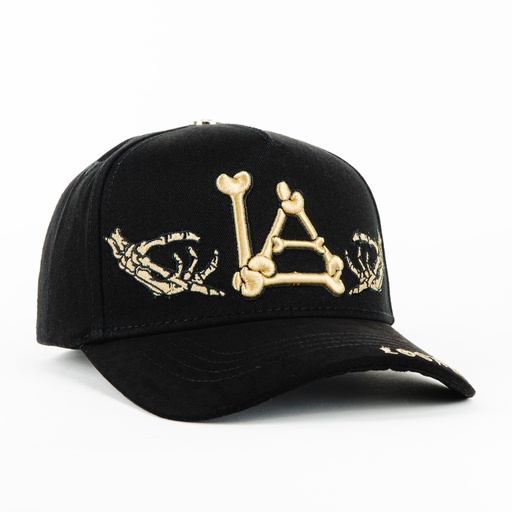 [ace05] Gorra Ace Hats LA BONE BLACK | Snapback Visera Semicurva