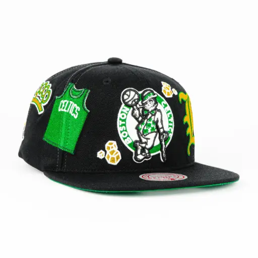 [195563190234] Gorra Mitchell&Ness CELTICS MY TOWNS BLACK | Snapback Visera Plana