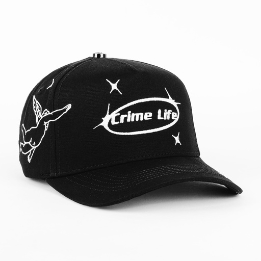 [CRIM10] Gorra Crime Life LIFE BETRAYAL STARS BLACK | Snapback Visera Curva
