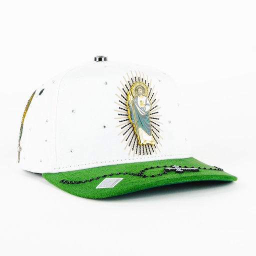 [BBIG58] Gorra BiggBoss SAN JUDAS TADEO CRISTAL WHT | Snapback Visera Semicurva