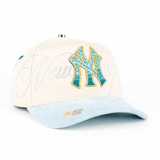 [GORCAP89611] Gorra Caps Fans NY CRISTALS LIGHT BLUE | Snapback Visera Semicurva