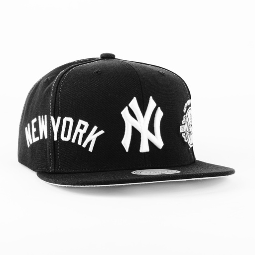 [198733806102] Gorra Mitchell&Ness YANKEES TRIFECTA BLK/WHT | Snapback Visera Plana